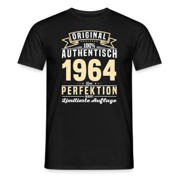 Authentisches 1964 Geburtstagsgeschen - Männer T-Shirt - Schwarz - Vorne - AI Model Male 178 light (178cm)