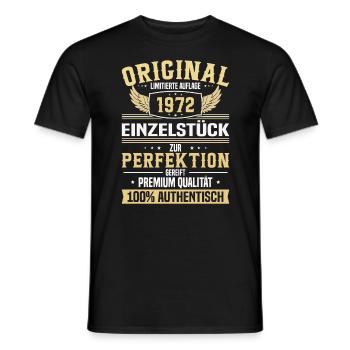 Geburtstagsfreude 1972: Limitierte Rarität - Männer T-Shirt - Schwarz - Vorne - AI Model Male 178 light (178cm)