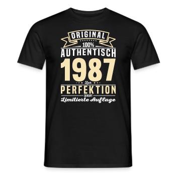 Vintage Geburtstagsgeschenk '87 - Männer T-Shirt - Schwarz - Vorne - AI Model Male 178 light (178cm)