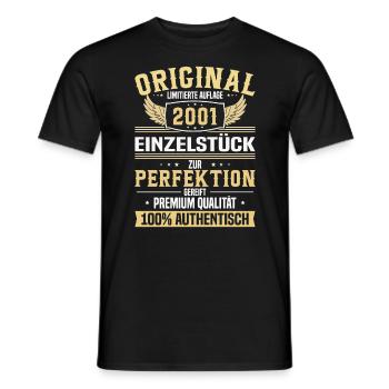 Vintage Geburtstagsfreude '01: Limitierte Rarität - Männer T-Shirt - Schwarz - Vorne - AI Model Male 178 light (178cm)