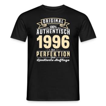 Authentisches Geburtstagsgeschenk 1996 - Männer T-Shirt - Schwarz - Vorne - AI Model Male 178 light (178cm)