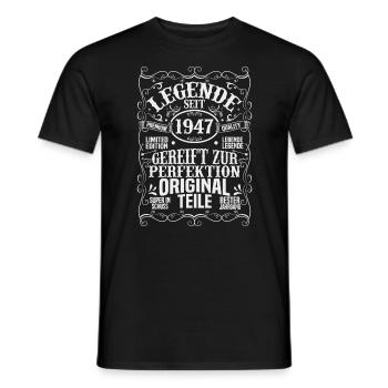 Legendär seit 1947 - Männer T-Shirt - Schwarz - Vorne - AI Model Male 178 light (178cm)