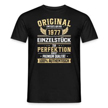 1977 Original Limitiert - Männer T-Shirt - Schwarz - Vorne - AI Model Male 178 light (178cm)