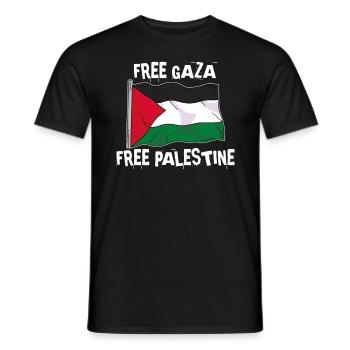 Freedom for Gaza and Palestine - Men's T-Shirt - black - Front - AI Model Male 178 light (178cm)