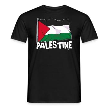 Fier du drapeau de la Palestine - T-shirt homme - noir - Devant - AI Model Male 178 light (178cm)