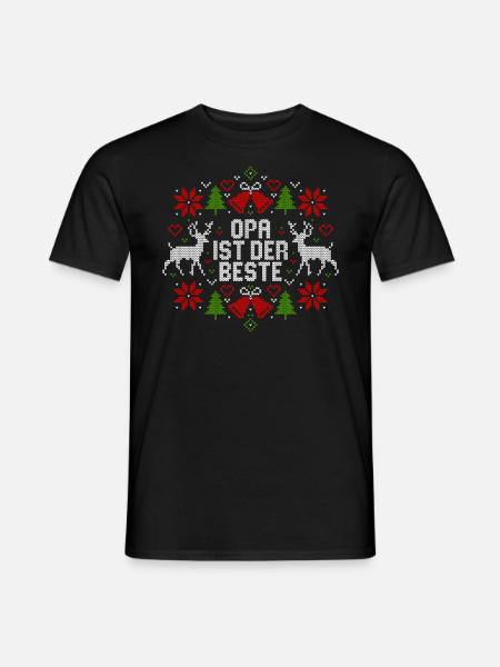 Ugly Christmas - Opa ist der Beste - Weihnachten - Männer T-Shirt - Schwarz