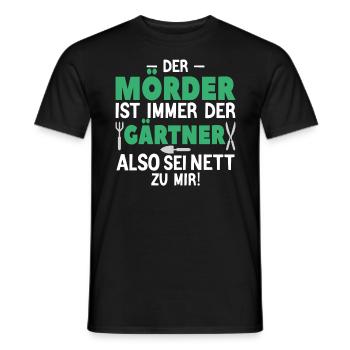 Mörder ist der Gärtner - Männer T-Shirt - Schwarz - Vorne - AI Model Male 178 light (178cm)