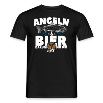 Angeln & Bier Fan - Männer T-Shirt - Schwarz - Vorne - AI Model Male 178 light (178cm)