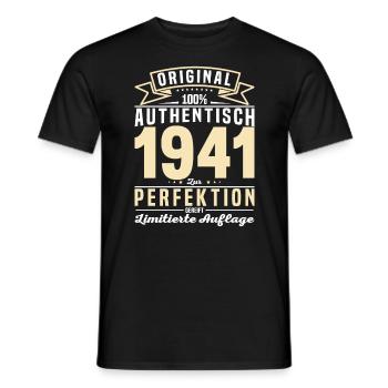1941 Original: 82/83 Jahre stolz - Männer T-Shirt - Schwarz - Vorne - AI Model Male 178 light (178cm)