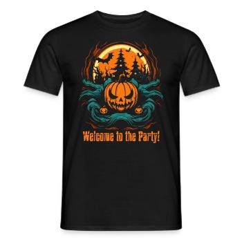 Welcome to the Party: Halloween Pumpkin - Men's T-Shirt - black - Front - AI Model Male 178 light (178cm)