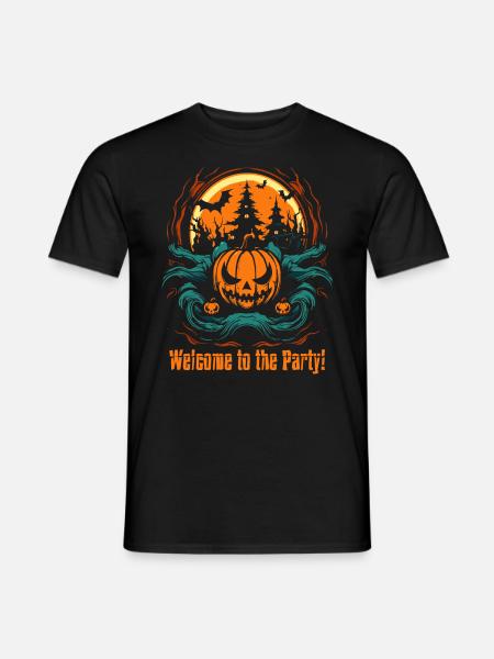 Willkommen auf der Party: Halloween Kürbis - Männer T-Shirt - Schwarz