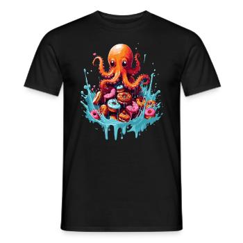 Le beignet de poulpe - T-shirt homme - noir - Devant - AI Model Male 178 light (178cm)