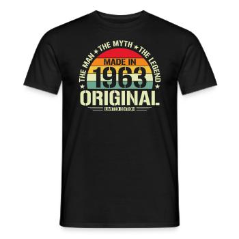Cadeau de l’homme légendaire 1963 - T-shirt homme - noir - Devant - AI Model Male 178 light (178cm)
