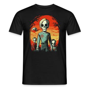 Dessin animé Anime Manga Zombie Goule Amis - T-shirt homme - noir - Devant - AI Model Male 178 light (178cm)