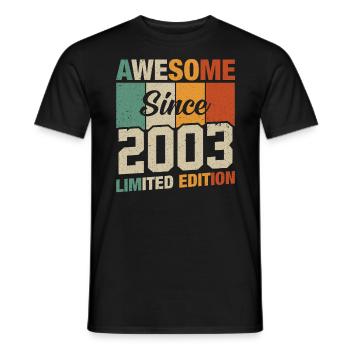 Millésime Anniversaire 20/21 ans - T-shirt homme - noir - Devant - AI Model Male 178 light (178cm)