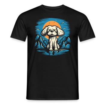 Little sad dog - Men's T-Shirt - black - Front - AI Model Male 178 light (178cm)
