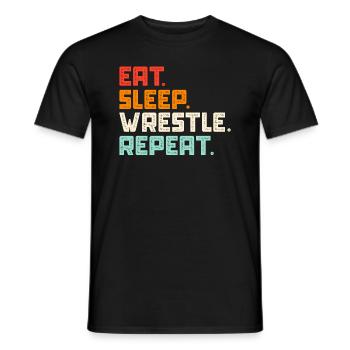 Wrestling Wrestler Fight Wrestling Ringer Gift - Men's T-Shirt - black - Front - AI Model Male 178 light (178cm)