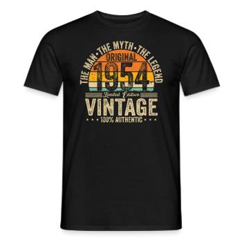 Chemise d’anniversaire originale de 1954 - T-shirt homme - noir - Devant - AI Model Male 178 light (178cm)