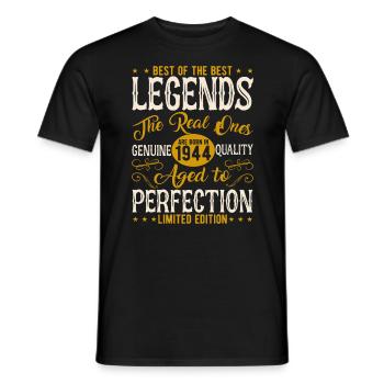 Geboren 1944 Vintage - Männer T-Shirt - Schwarz - Vorne - AI Model Male 178 light (178cm)