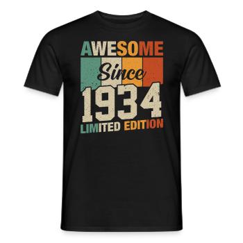 1934 Geboren - Vintage Legende - Männer T-Shirt - Schwarz - Vorne - AI Model Male 178 light (178cm)