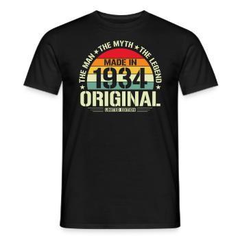 Cadeau unique de 1934 - T-shirt homme - noir - Devant - AI Model Male 178 light (178cm)