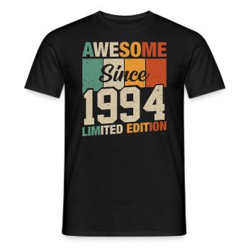 Légendaire 1994 - Anniversaire rétro - T-shirt homme - noir - Devant - AI Model Male 178 light (178cm)