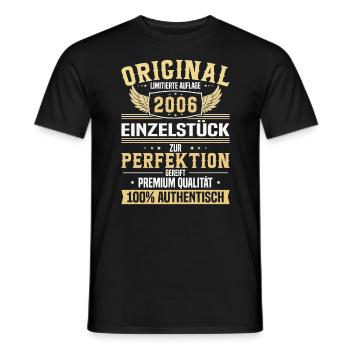 Einzigartiges 2006 Geburtstagsgeschenk - Männer T-Shirt - Schwarz - Vorne - AI Model Male 178 light (178cm)