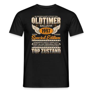 Vintage '97 Geburtstag - Männer T-Shirt - Schwarz - Vorne - AI Model Male 178 light (178cm)