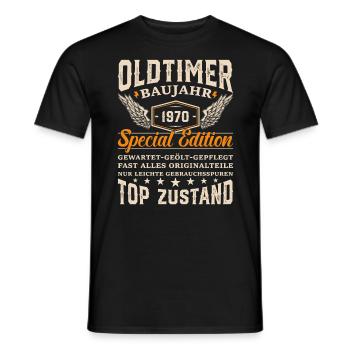 Klassiker '70: 54 Jahre Geburtstagsfreude - Männer T-Shirt - Schwarz - Vorne - AI Model Male 178 light (178cm)