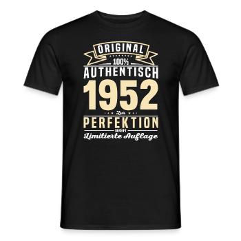 Authentische Vintage-Geschenkidee 1952 - Männer T-Shirt - Schwarz - Vorne - AI Model Male 178 light (178cm)