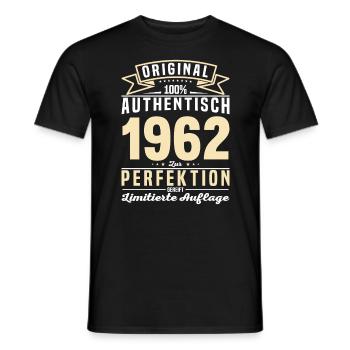 1962 Jahrgang 61-62 Perfektion - Männer T-Shirt - Schwarz - Vorne - AI Model Male 178 light (178cm)