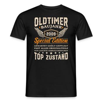 Kultiges Oldtimer-Geschenk 2009er Baujahr - Männer T-Shirt - Schwarz - Vorne - AI Model Male 178 light (178cm)
