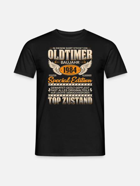 Klassischer 1984er Geburtstag - Männer T-Shirt - Schwarz