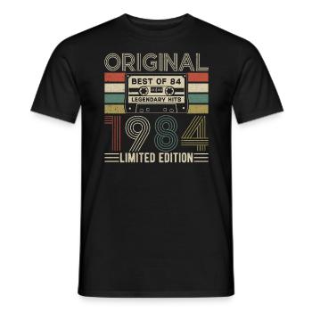 1984 Jahrgang - Männer T-Shirt - Schwarz - Vorne - AI Model Male 178 light (178cm)
