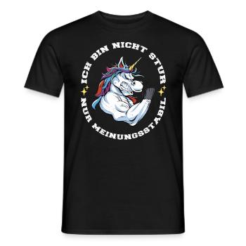 Ich bin nicht Stur nur Meinungsstabil Einhorn - Männer T-Shirt - Schwarz - Vorne - AI Model Male 178 light (178cm)