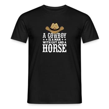 Cowboy Cowboy bottes Western cadeau - T-shirt homme - noir - Devant - AI Model Male 178 light (178cm)