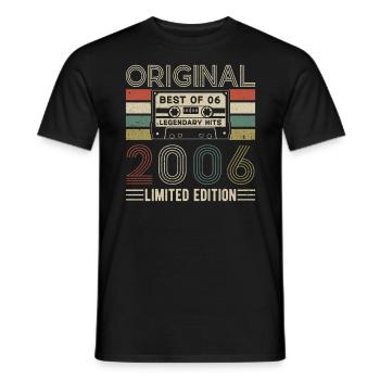 2006 Jahrgang Geburtstag - Männer T-Shirt - Schwarz - Vorne - AI Model Male 178 light (178cm)