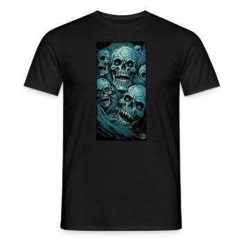 Fear of the horror of zombie skulls - Men's T-Shirt - black - Front - AI Model Male 178 light (178cm)
