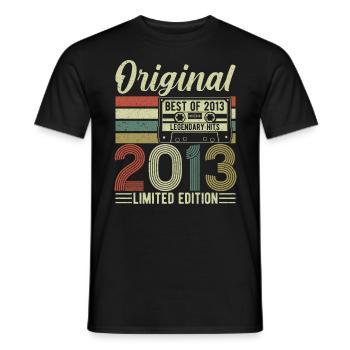 2013 - Vintage 10th Birthday - Men's T-Shirt - black - Front - AI Model Male 178 light (178cm)