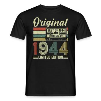 1944 Birthday - Men's T-Shirt - black - Front - AI Model Male 178 light (178cm)
