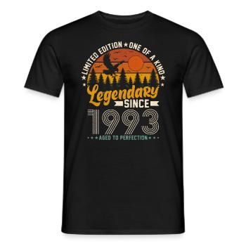 Anniversaire du millésime 1993 - T-shirt homme - noir - Devant - AI Model Male 178 light (178cm)