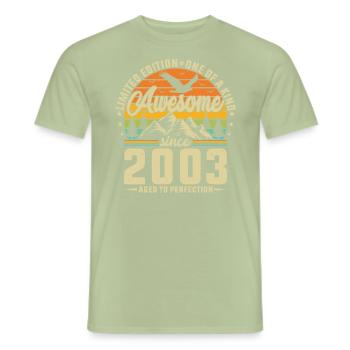 Vintage 2003 - 20 years - Men's T-Shirt - sage - Front - AI Model Male 178 light (178cm)
