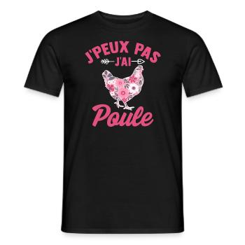 J'peux pas j'ai poule - T-shirt homme - noir - Devant - AI Model Male 178 light (178cm)