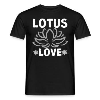 Amour du lotus | L’élégance et l’affection de la nature - T-shirt homme - noir - Devant - AI Model Male 178 light (178cm)