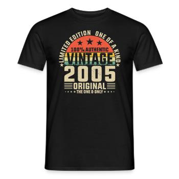 2005 - Drôle de 18e anniversaire - T-shirt homme - noir - Devant - AI Model Male 178 light (178cm)