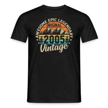 Thé d’anniversaire unique 2005 - T-shirt homme - noir - Devant - AI Model Male 178 light (178cm)