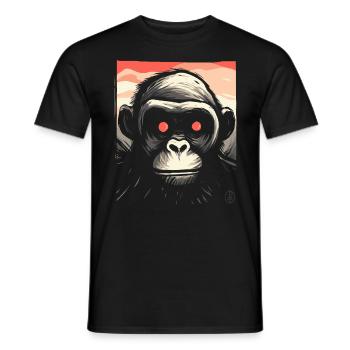 A Portrait of a Horror Ghosts Zombie Monkey - Men's T-Shirt - black - Front - AI Model Male 178 light (178cm)