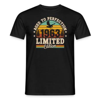 1963 Vintage Birthday Shirt - Men's T-Shirt - black - Front - AI Model Male 178 light (178cm)