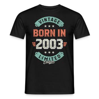 Vintage born in 2003 - Men's T-Shirt - black - Front - AI Model Male 178 light (178cm)