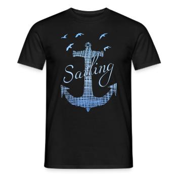 sailing segeln - Männer T-Shirt - Schwarz - Vorne - AI Model Male 178 light (178cm)
